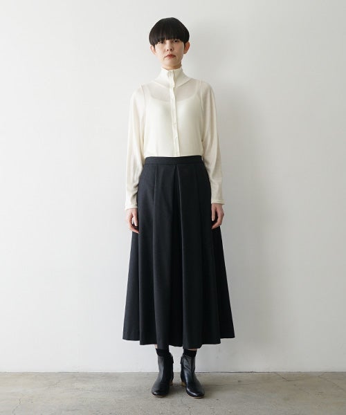 Mochiモチfront pleated culottes [dark gray/ma26-pt-01]
