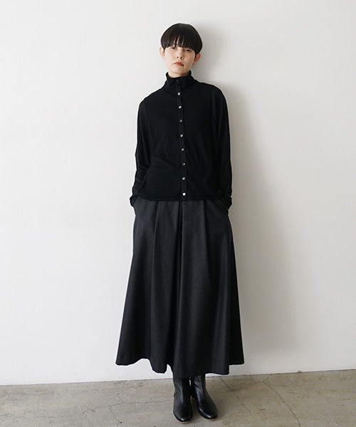 Mochiモチfront pleated culottes [dark gray/ma26-pt-01]