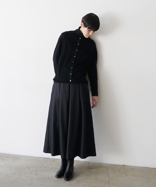Mochiモチfront pleated culottes [dark gray/ma26-pt-01]