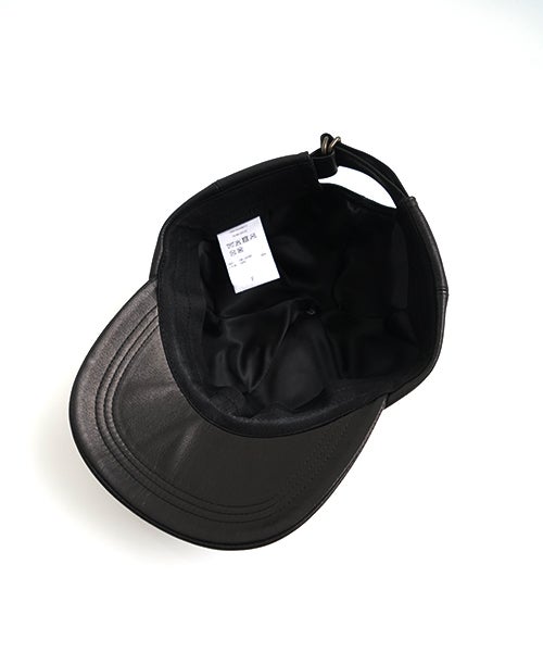 YOKO SAKAMOTOヨーコサカモトGIFT SHOP CAP LEATHER[BLACK/YS - 26AW - GS - CAP - LE]レザーキャップ