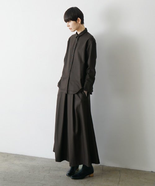 Mochiモチfront pleated culottes [dark mocha /ma26-pt-01] 