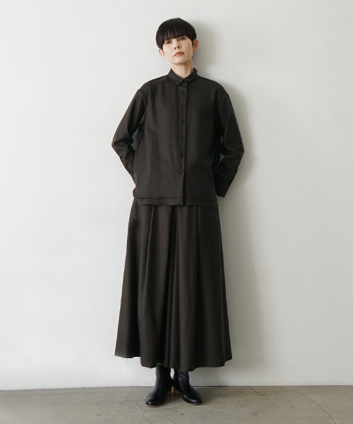 Mochiモチfront pleated culottes [dark mocha /ma26-pt-01] 