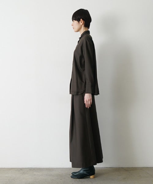 Mochiモチfront pleated culottes [dark mocha /ma26-pt-01] 