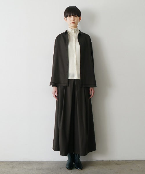 Mochiモチfront pleated culottes [dark mocha /ma26-pt-01] 
