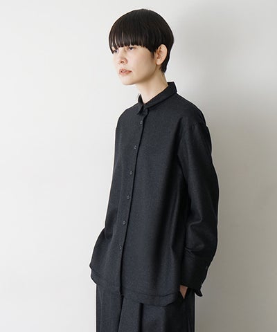 Mochiモチdouble slit shirt [dark gray/ma25-b-01]