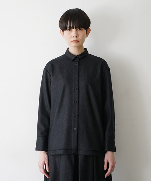 Mochiモチdouble slit shirt [dark gray/ma25-b-01]