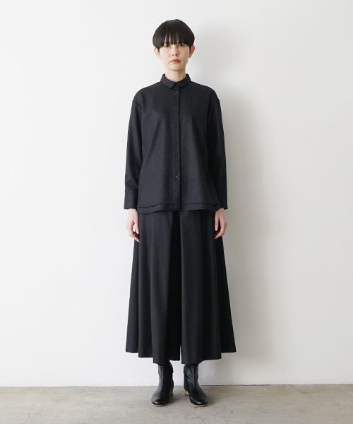 Mochiモチdouble slit shirt [dark gray/ma25-b-01]