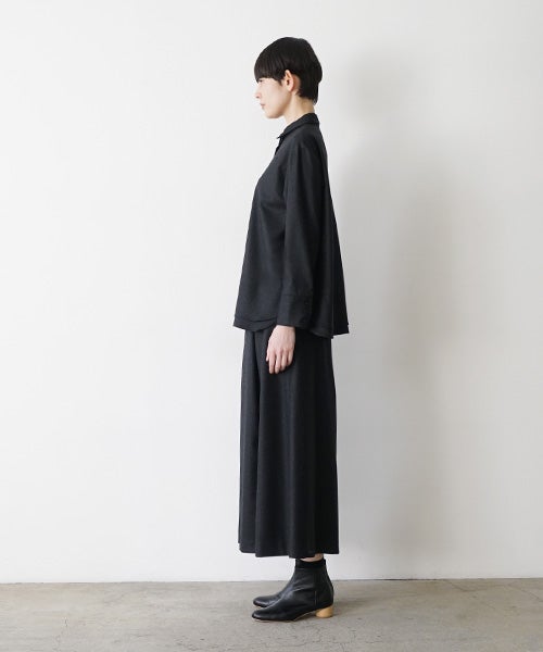 Mochiモチdouble slit shirt [dark gray/ma25-b-01]