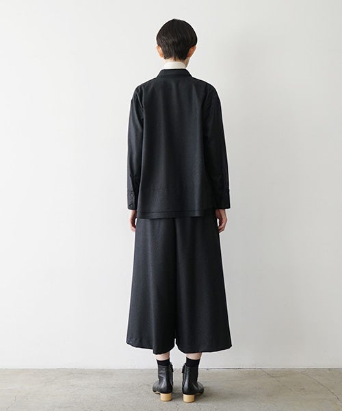 Mochiモチdouble slit shirt [dark gray/ma25-b-01]