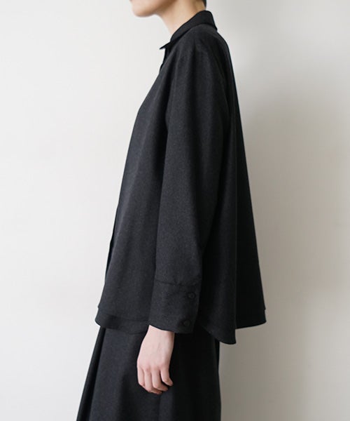 Mochiモチdouble slit shirt [dark gray/ma25-b-01]