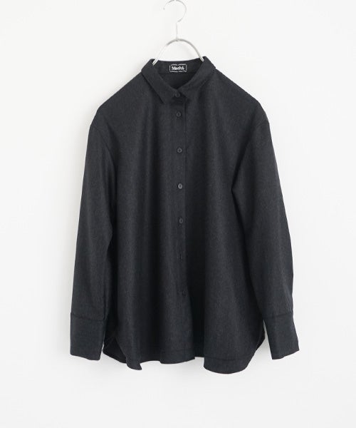 Mochiモチdouble slit shirt [dark gray/ma25-b-01]