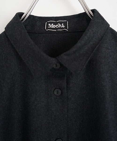 Mochiモチdouble slit shirt [dark gray/ma25-b-01]