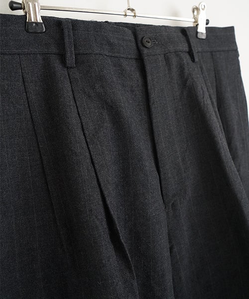 YOKO SAKAMOTO / ヨーコサカモトDOUBLE PLEATED TROUSERS (CHARCOAL GRAY) YS - 26AW - 16