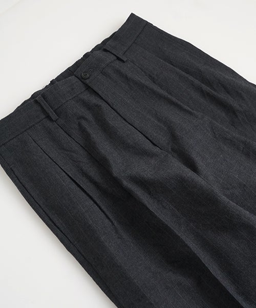 YOKO SAKAMOTO / ヨーコサカモトDOUBLE PLEATED TROUSERS (CHARCOAL GRAY) YS - 26AW - 16