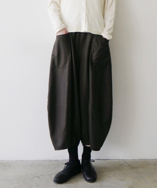 Mochiモチsarouel pants [dark mocha/ma24-pt-02] 