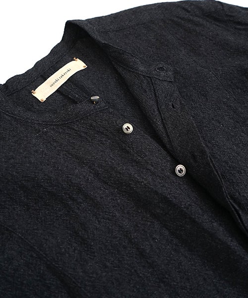 suzuki takayukiスズキタカユキtuck-gathered dress [lint black/A271-18]
