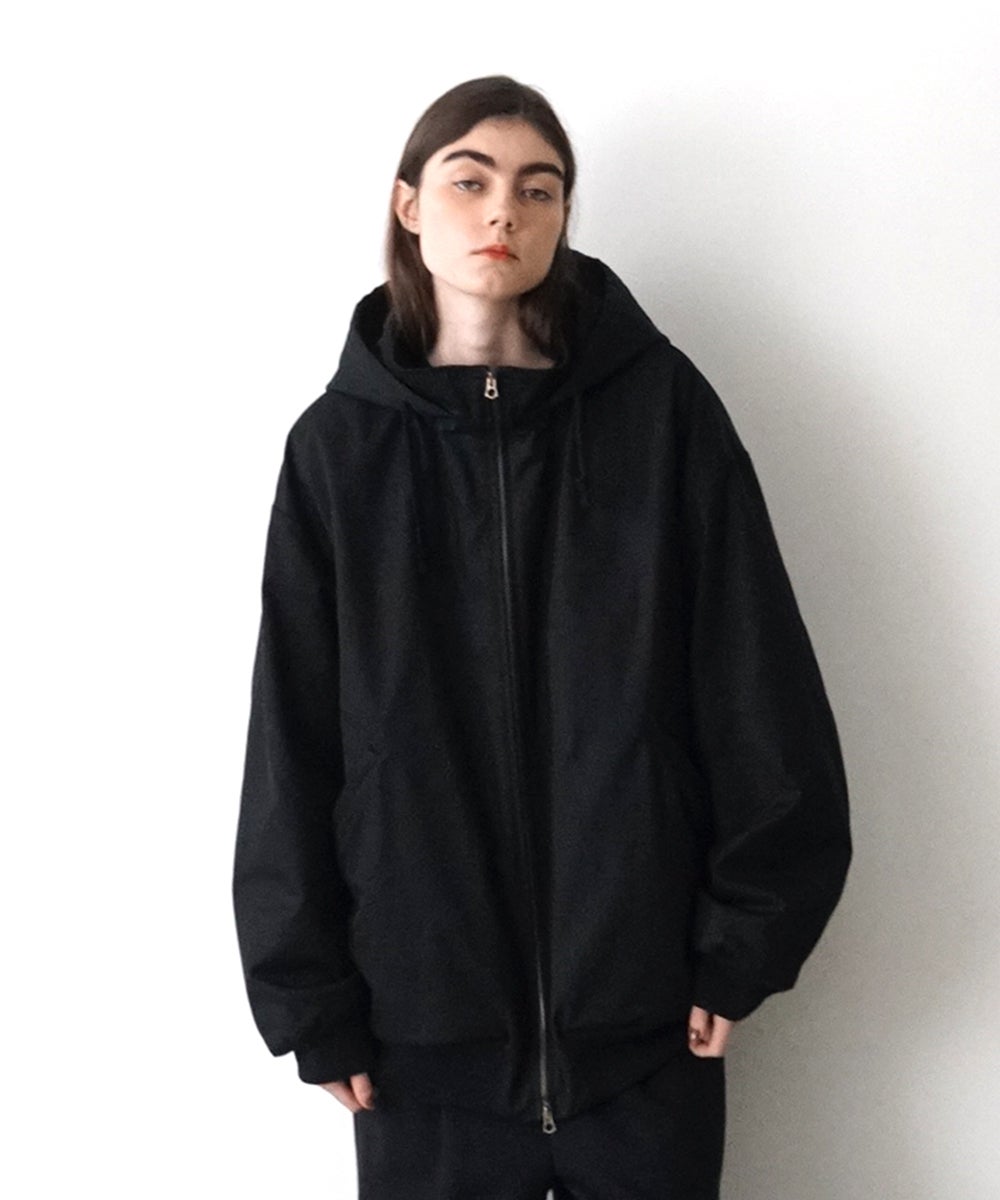 VUm hooded stand collar blouson FINX COTTON / BLACK] blu-009