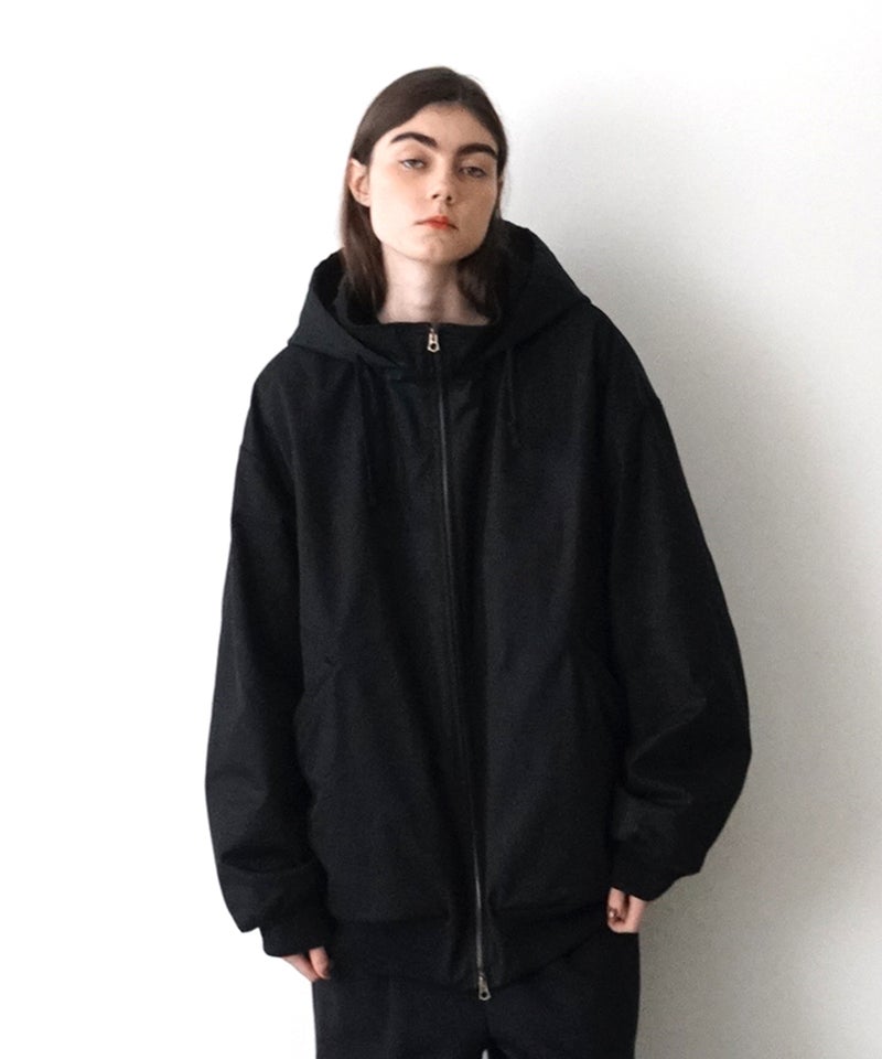 VUm hooded stand collar blouson FINX COTTON / BLACK] blu-009
