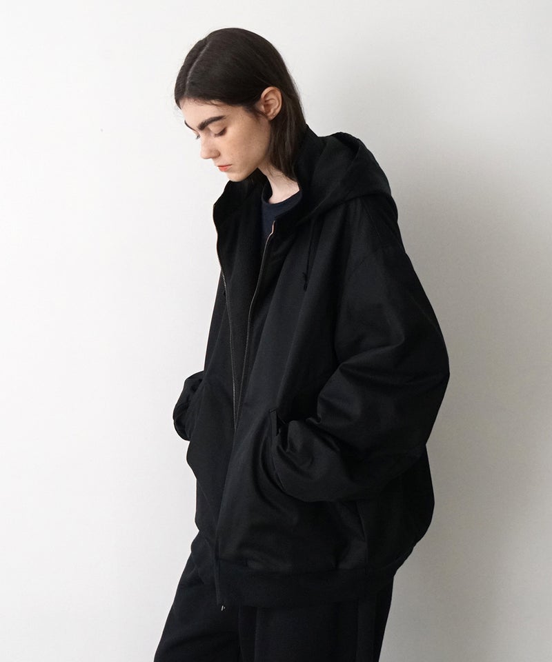 VUm hooded stand collar blouson FINX COTTON / BLACK] blu-009