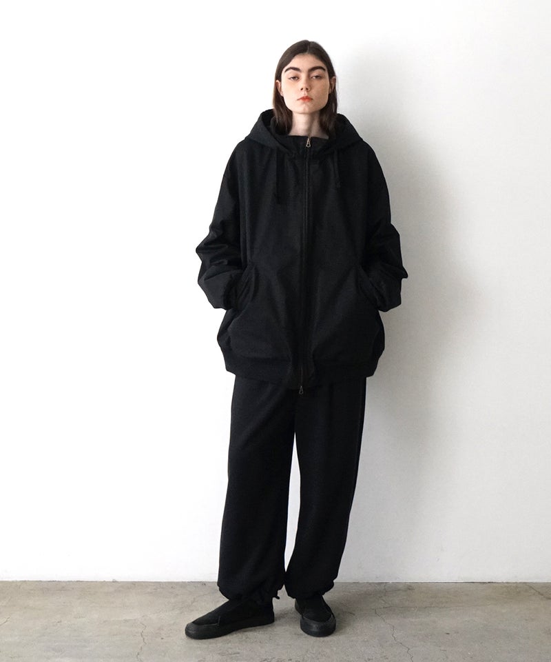 VUm hooded stand collar blouson FINX COTTON / BLACK] blu-009