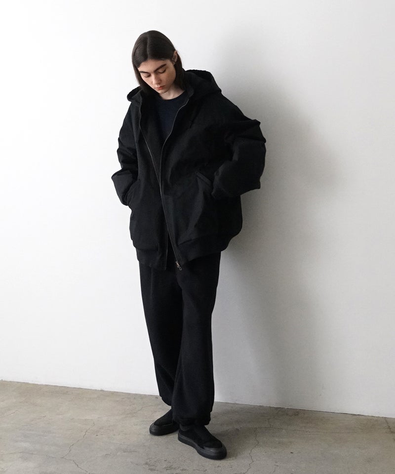 VUm hooded stand collar blouson FINX COTTON / BLACK] blu-009
