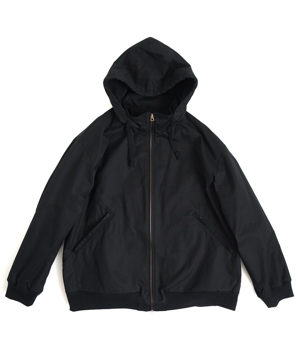 VUm hooded stand collar blouson FINX COTTON / BLACK] blu-009