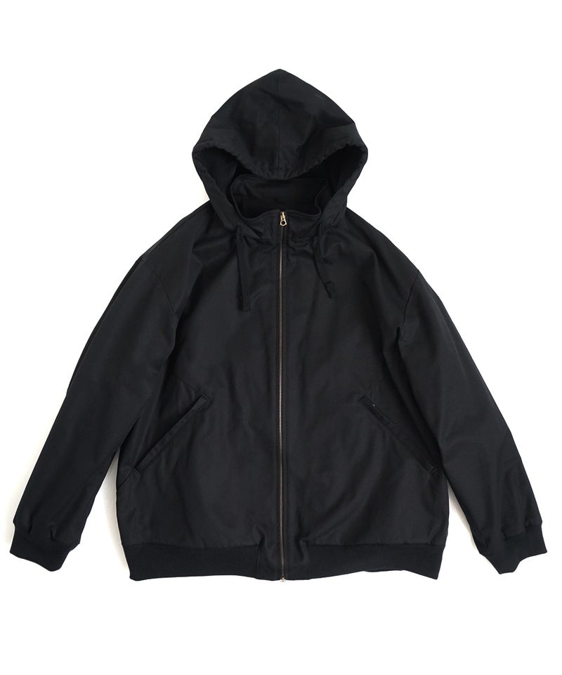 VUm hooded stand collar blouson FINX COTTON / BLACK] blu-009