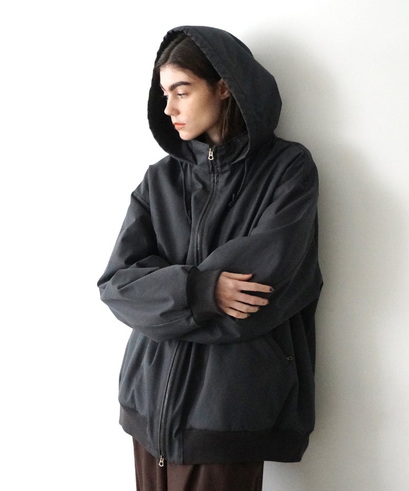 VUm hooded stand collar blouson FINX COTTON /GRAHITE blu-009