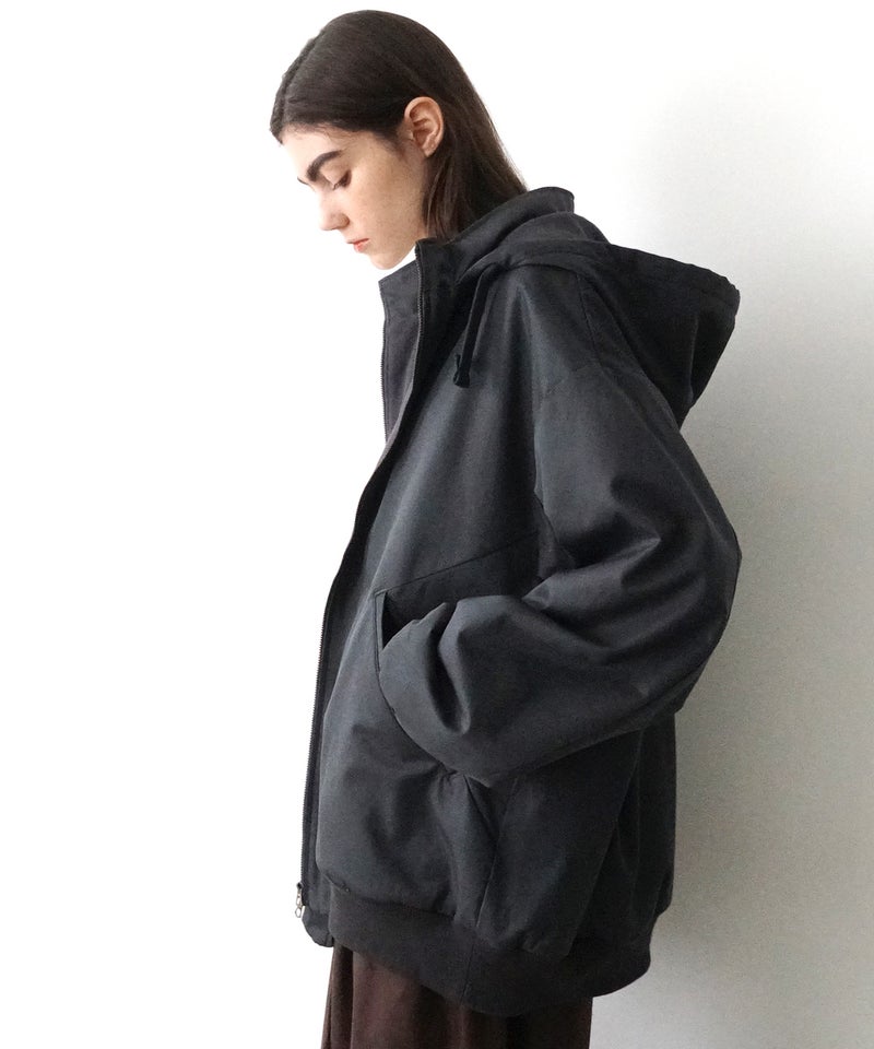 VUm hooded stand collar blouson FINX COTTON /GRAHITE blu-009