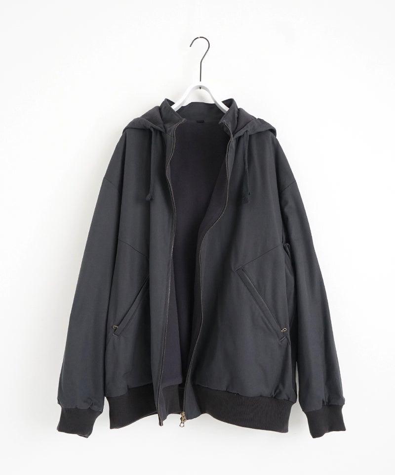 VUm hooded stand collar blouson FINX COTTON /GRAHITE blu-009