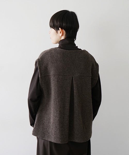  Mochiモチlib knit vest [ma26kn-02/dark mocha]