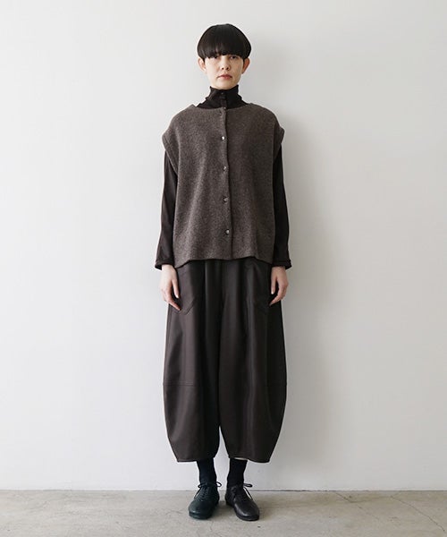  Mochiモチlib knit vest [ma26kn-02/dark mocha]