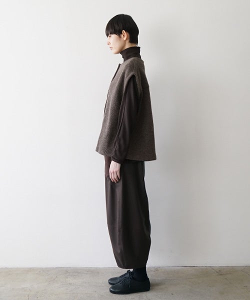  Mochiモチlib knit vest [ma26kn-02/dark mocha]