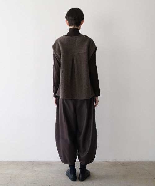  Mochiモチlib knit vest [ma26kn-02/dark mocha]