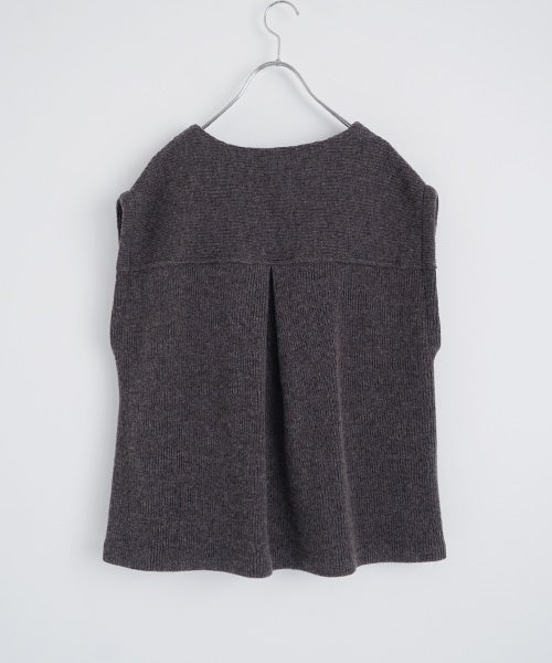  Mochiモチlib knit vest [ma26kn-02/dark mocha]