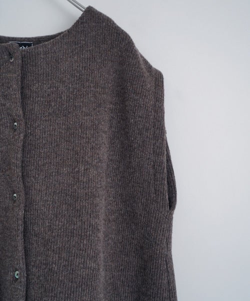  Mochiモチlib knit vest [ma26kn-02/dark mocha]