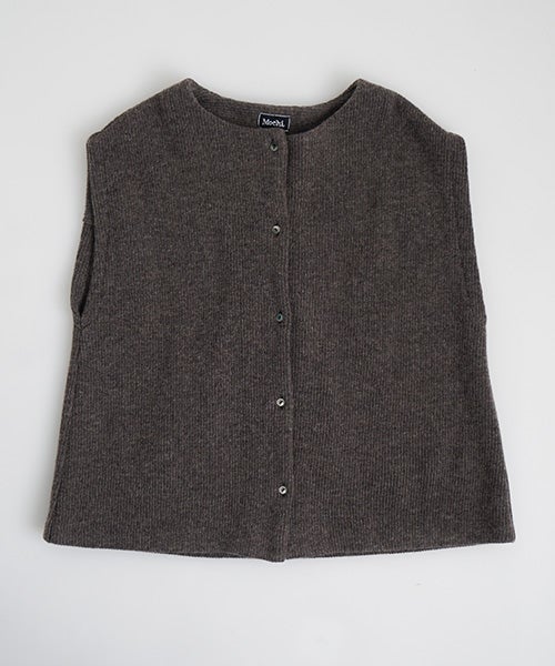  Mochiモチlib knit vest [ma26kn-02/dark mocha]