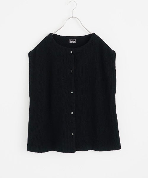  Mochiモチlib knit vest [ma26kn-02/black]