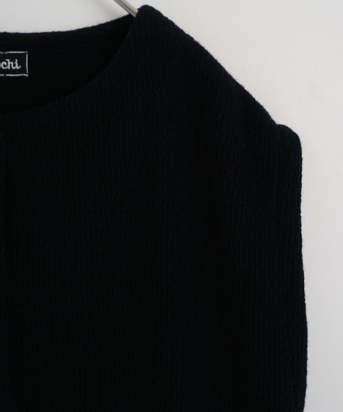  Mochiモチlib knit vest [ma26kn-02/black]