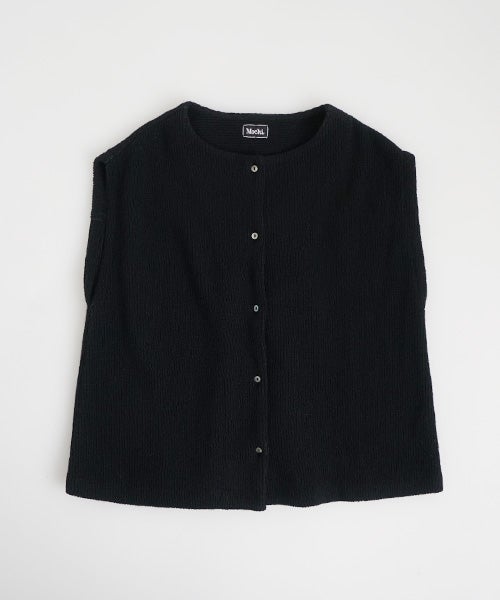  Mochiモチlib knit vest [ma26kn-02/black]
