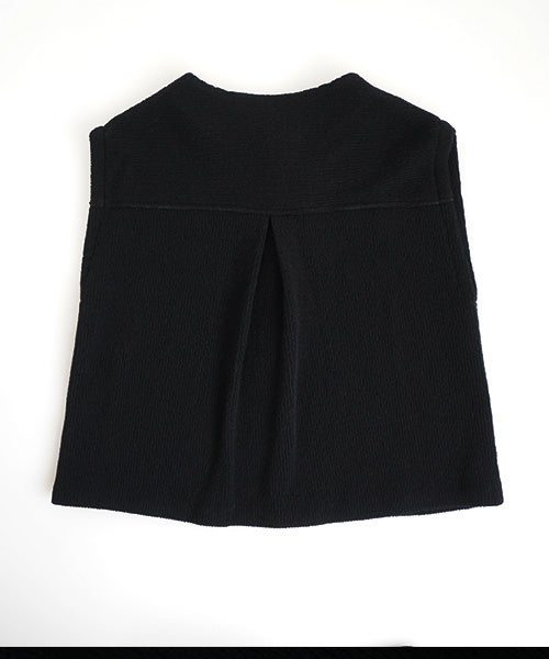  Mochiモチlib knit vest [ma26kn-02/black]