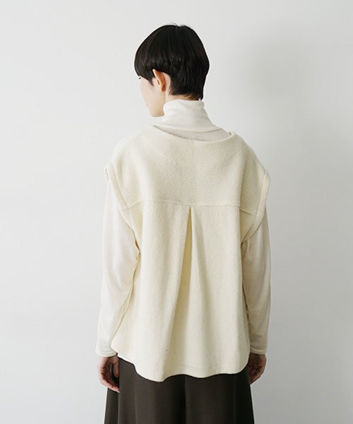Mochiモチlib knit vest [ma26kn-02/off white]