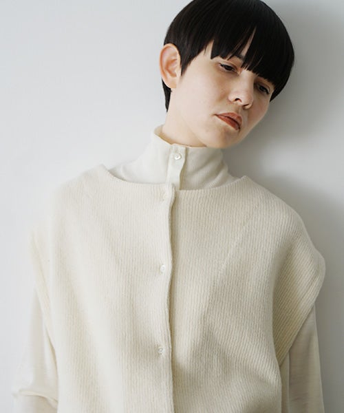 Mochiモチlib knit vest [ma26kn-02/off white]