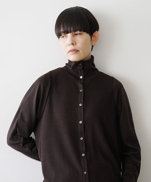  Mochiモチfront lib knit [dark mocha/ma26-kn-01 ] 