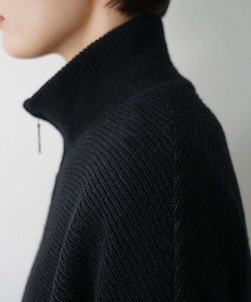  Mochiモチrib knit cardigan [black/ma26-kn-03]
