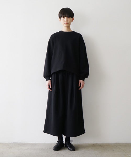 Mochiモチ sweat tuck wide pants　 [black/ma25hm-pt-01]