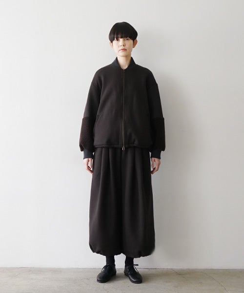 Mochiモチsweat tuck wide pants [darkmocha/ma25hm-pt-01] 