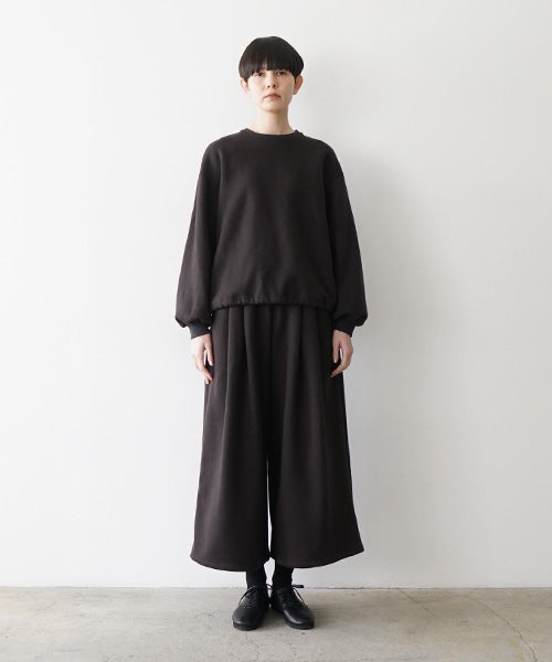 Mochiモチsweat tuck wide pants [darkmocha/ma25hm-pt-01] 