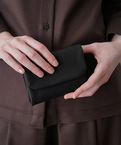 Mochiモチtrifold wallet (dark brown/ma-pro-28)鹿革 3つ折り財布