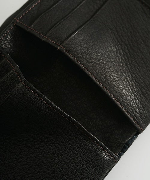 Mochiモチtrifold wallet (dark brown/ma-pro-28)鹿革 3つ折り財布